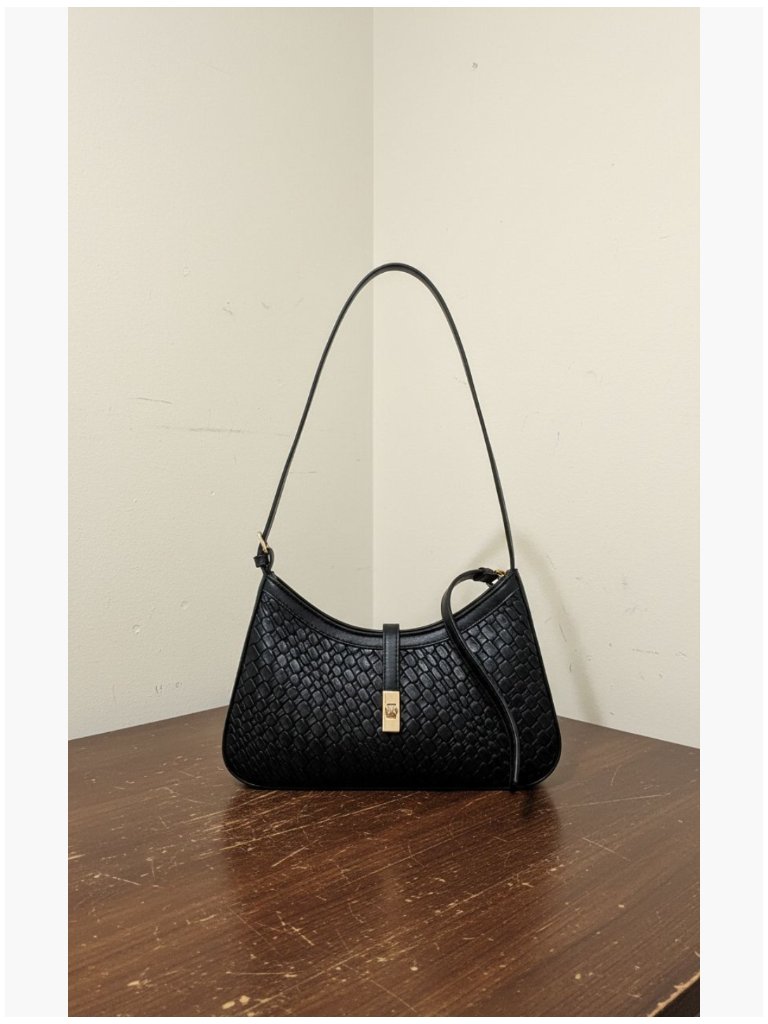 Faux Leather Shoulder Bag With Adjustable Strap, Crossbody Purse